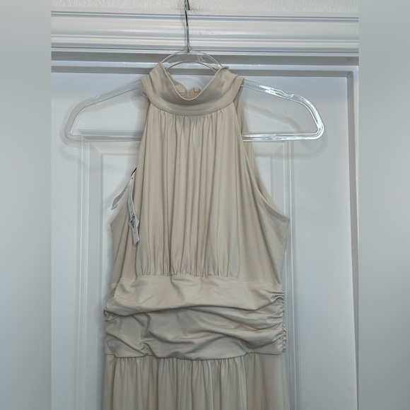 Susana Monaco Ruched Mock Neck Jumpsuit in a‎ cream color size Large - Picture 11 of 13